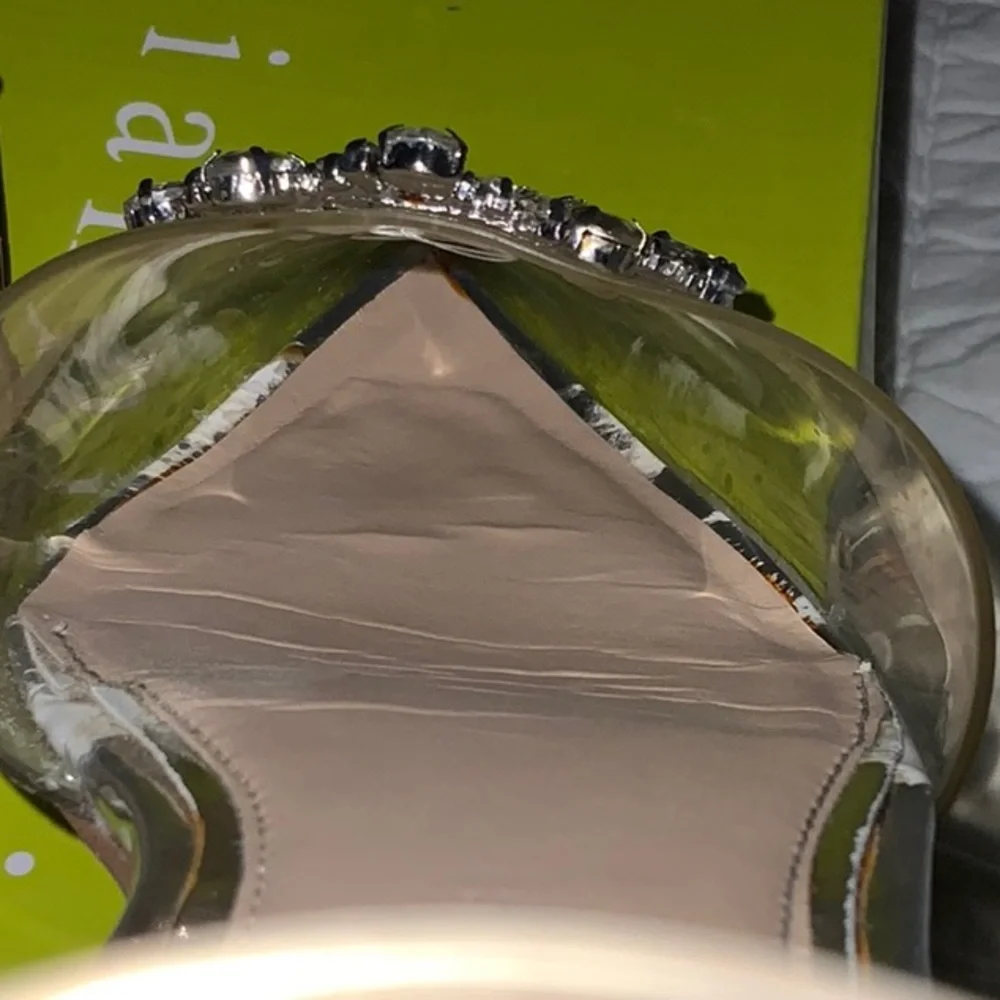 Gianni Bini Vailie Ankle Strap Pointy Flat SZ 8 in Clear PVC - Picture 12 of 16